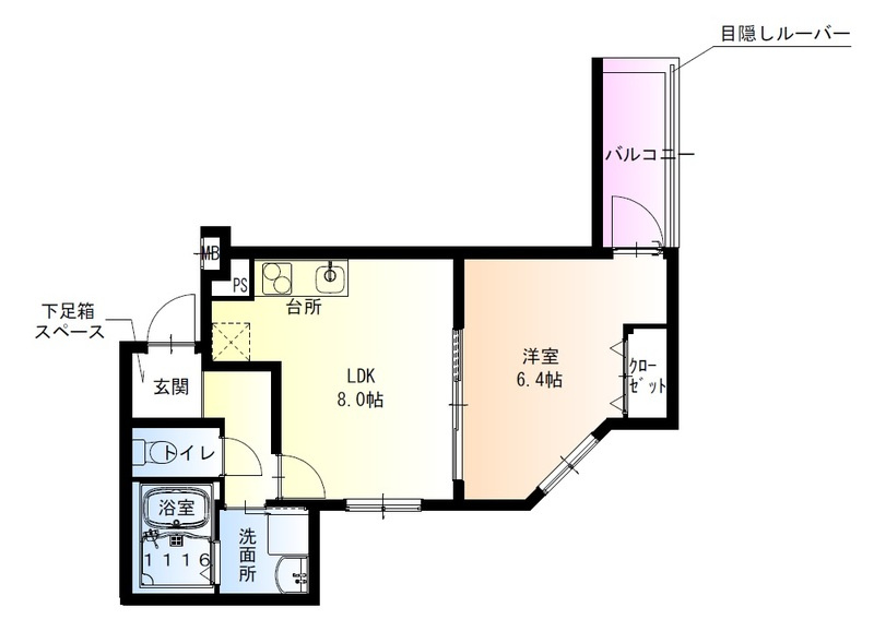 フジパレス岸和田駅前Ⅰ番館の間取り