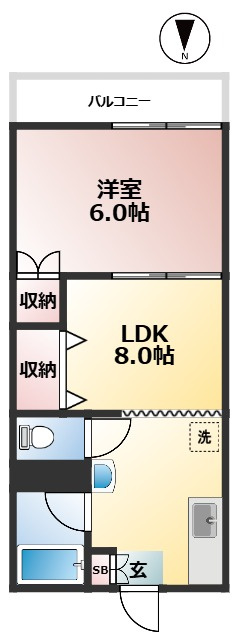 奥沢スカイハイツ　礼金0　駅近　最上階の間取り