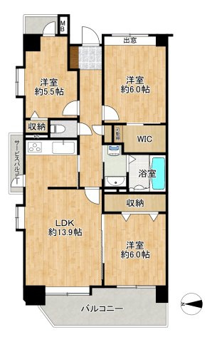 上杉三丁目シティハウスの間取り