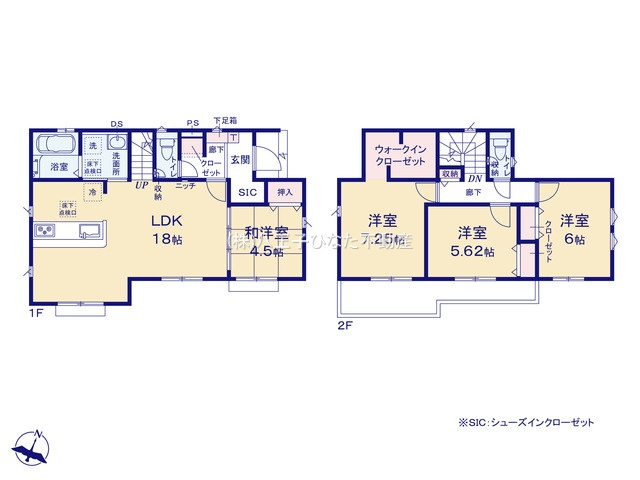 『八王子市新築戸建て』 八王子市弐分方町148-2【仲介手数料無料】　５期の間取り|～仲介手数料無料☆八王子ひなた不動産～八王子市弐分方町　新築戸建て
