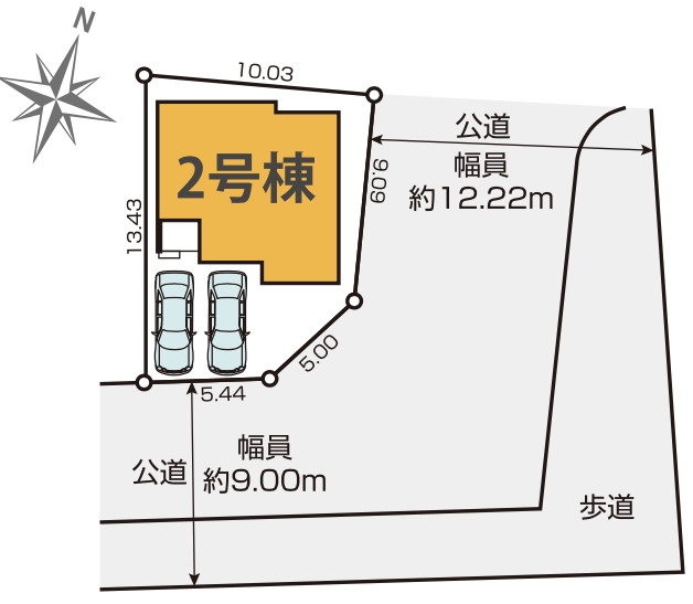 【仲介手数料無料】所沢市北秋津８期全１棟　所沢市の新築住宅なら西武ハウジングの区画図