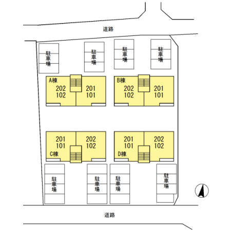 アスカハイム　B棟の区画図