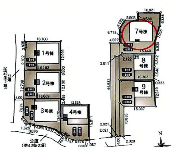 クレイドルガーデン前橋市青柳町第28　7号棟（平屋）の区画図|駐車場2台ご用意しています！
並列駐車が可能ですよ！