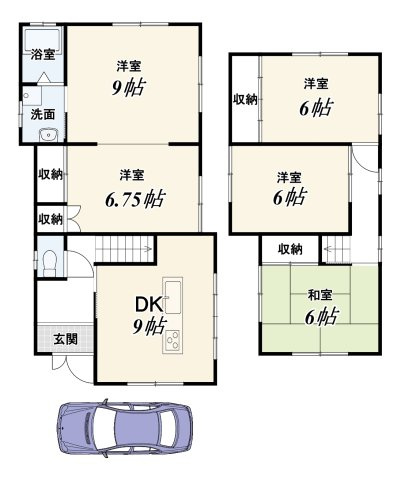 岩倉三宅町の間取り|2800万円、5DK、土地面積141.45m2、建物面積91.04m2