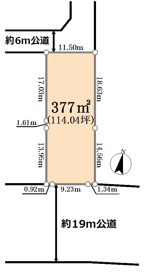 東松山高坂 土地114坪の土地図