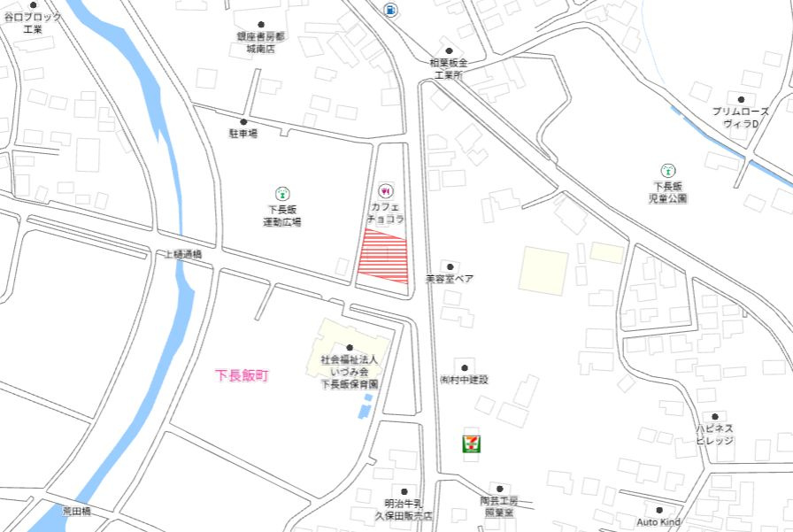 都城市下長飯町の売地の土地図