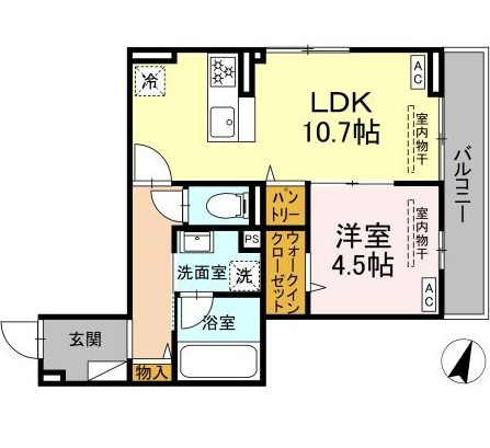 【間取り】 | ＤＰａｉｎａＯｄｏｒｉｂａ | 新築！ペット飼育可！1LDKのお部屋です！