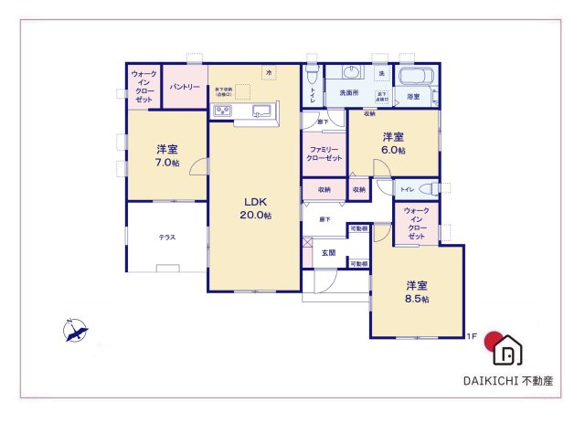 【間取り】 | 熊谷市拾六間第6   LiveleGarden.s　新築戸建　全2棟　2号棟 | 2号棟