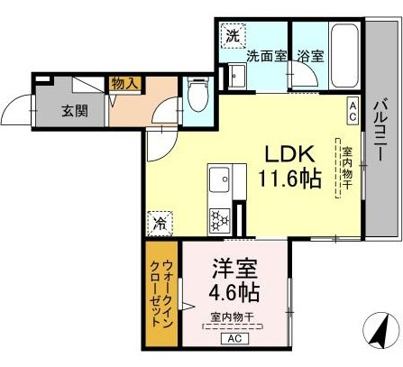 【間取り】 | ＤＰａｉｎａＯｄｏｒｉｂａ | 新築！ペット飼育可！1LDKのお部屋です！