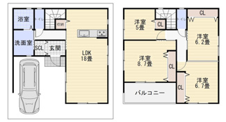 【間取り】 | 八尾市宮町三丁目　新築戸建
