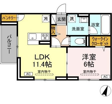 【間取り】 | ＤＰａｉｎａＯｄｏｒｉｂａ | 新築！ペット飼育可！1LDKのお部屋です！