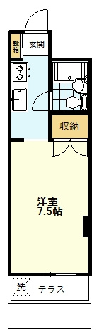 【間取り】 | 第２パレス富士本 | 第２パレス富士本、108号室、１Ｋ