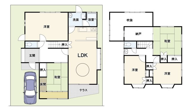 大枝西新林町1丁目の間取り|3280万円、5LDK+S（納戸）、土地面積174.99m2、建物面積137.45m2