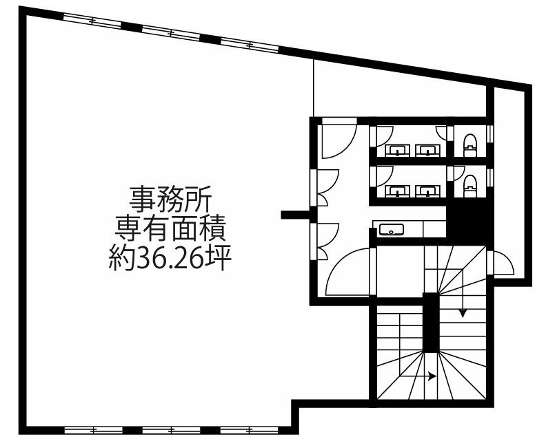 大阪市北区豊崎５丁目の事務所の間取り