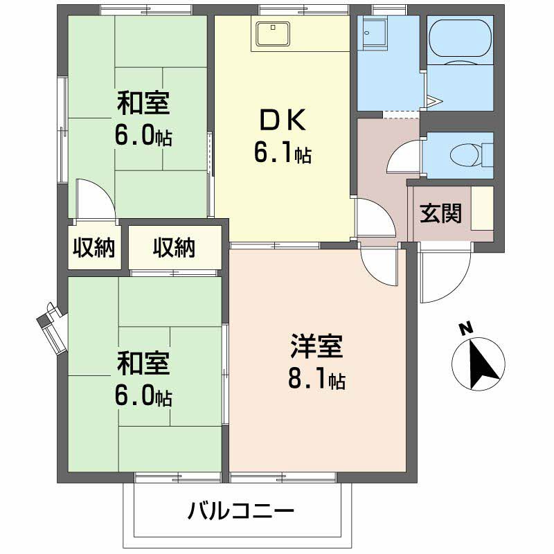 マナハイツ A棟の間取り