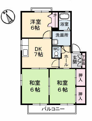ファミーユ阿品 A棟の間取り