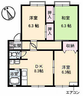 サンビレッジ平野 B棟の間取り