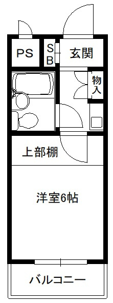大阪市中央区十二軒町の賃貸マンションの間取り