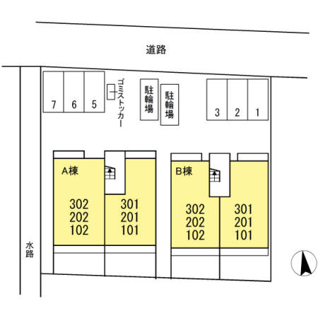 グレイス　A棟の区画図