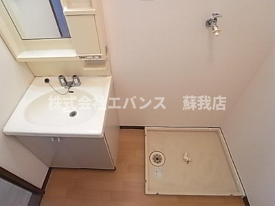 【洗面所】 | コーポグリーンB | 脱衣スペースもあります