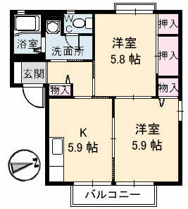 サングリーンA棟の間取り
