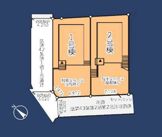 【区画図】 | 福岡市南区屋形原3丁目　1号棟（全2棟）【仲介手数料無料・0円】 | 区画図です。1号棟