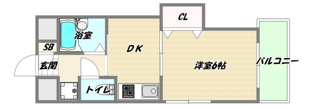 大阪市東淀川区下新庄４丁目の賃貸マンションの間取り