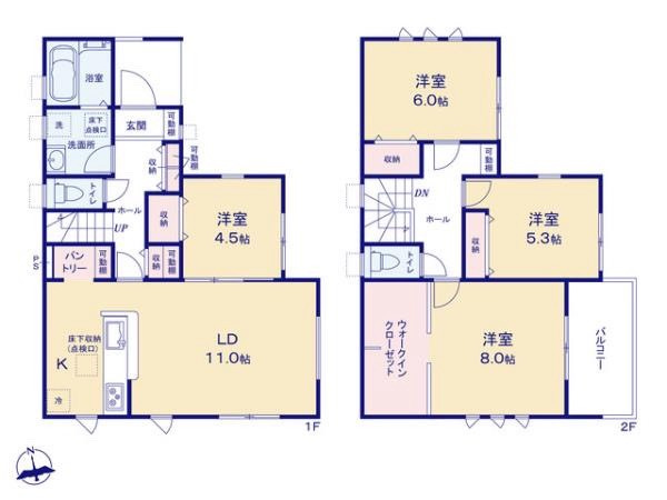 日立市東多賀町３期　新築戸建　の間取り|間取り図です♪