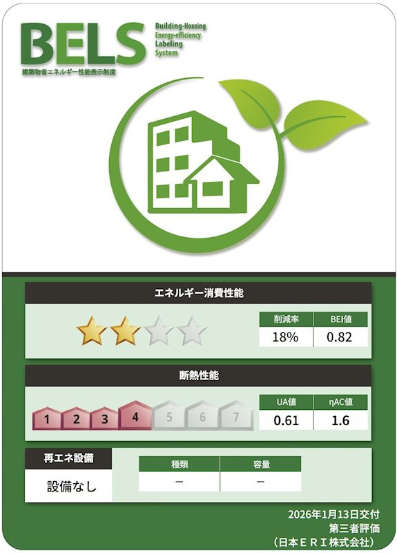 プレシオタウンの省エネ性能ラベル