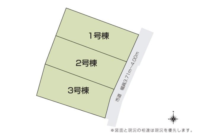 古河市三杉町1丁目　新築戸建　3号棟の区画図