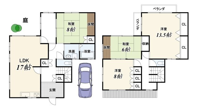大枝北沓掛町3丁目の間取り