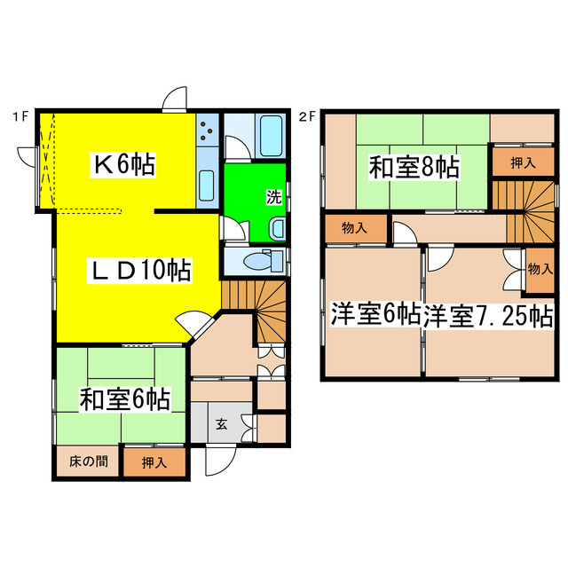 美原３－３６－１１貸家の間取り