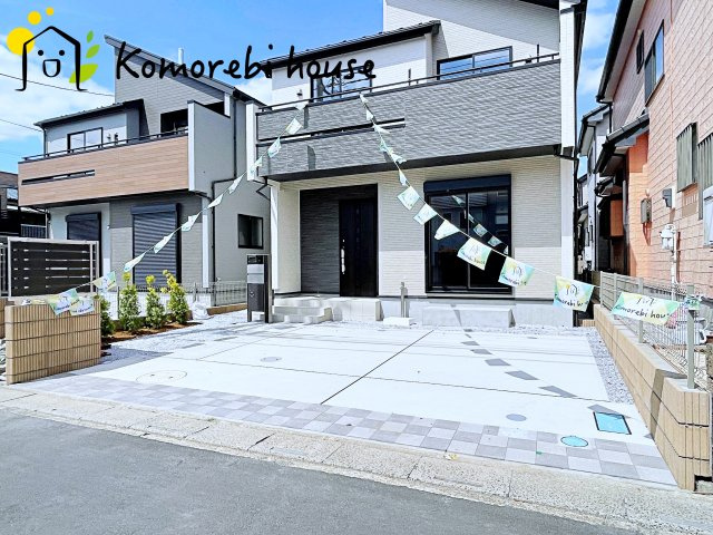 上尾市浅間台2丁目　新築一戸建て　ブルーミングガーデン　04の駐車場|26.6.6　撮影済み