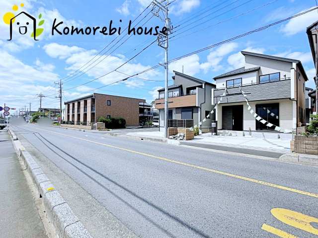 上尾市浅間台2丁目　新築一戸建て　ブルーミングガーデン　04の前面道路含む現地写真|26.6.6　撮影済み