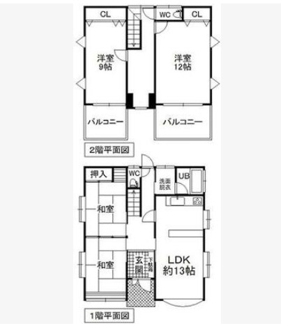 中古戸建　足利市駒場町の間取り