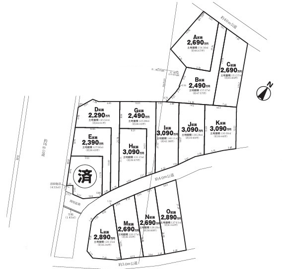 川越市小室　建築条件なし売地　東武東上線『川越市駅』徒歩17分　【泉小学区】の区画図