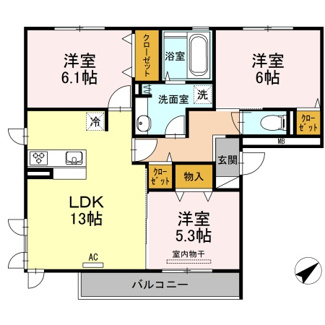 【間取り】 | アルカサール | 3LDK