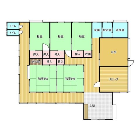 石岡市柿岡　中古戸建の間取り