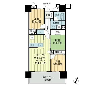 サーパス桟橋通二丁目の間取り|間取り
