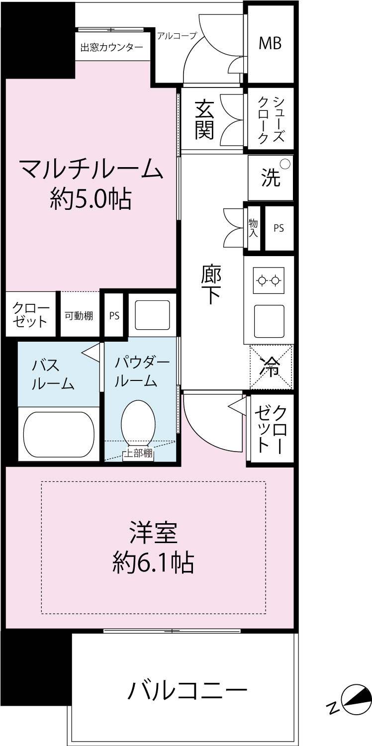 エステムプラザ福岡県庁前ネオシスの間取り