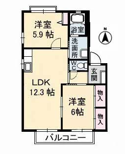 エスポワール小串B棟の間取り