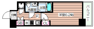 【間取り】 | アドバンス西梅田ラシュレ