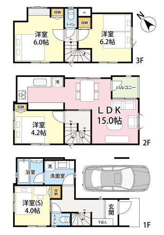 上中里２　戸建の間取り