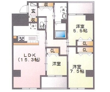 フリーダムファンの間取り|間取りです。