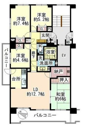 コープ野村あいの里エスパシオ三番館の間取り