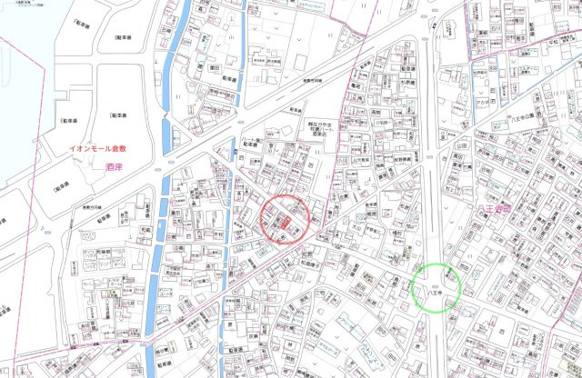 酒津駐車場の地図