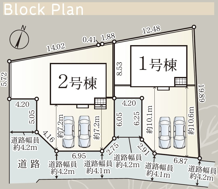 高松市牟礼町大町の新築一戸建の区画図