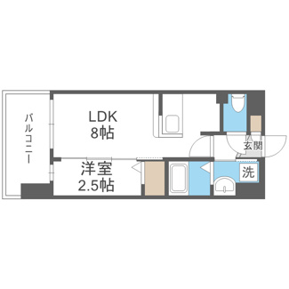 【間取り】 | Luxe玉造南 | 1LDK
