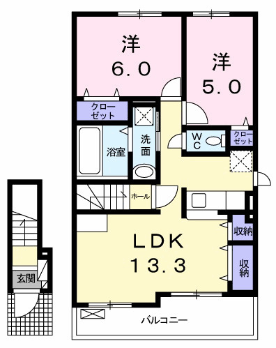 メゾンブローテ　Ｆの間取り|間取図