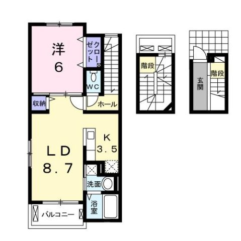 プレステージ花ずいＧの間取り